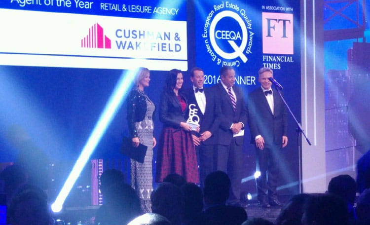 Cushman & Wakefield named CEE Retail & Leisure Agency Firm of the Year 2016 at the CEE Quality Awards organised by CEEQA in association with the Financial Times